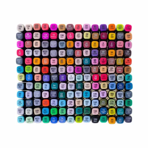Set markerjev z dvojno konico z nosilno torbo - 168 živih barv, širina konice 1-5 mm