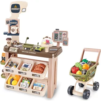 64-delni otroški supermarket set z realističnimi dodatki
