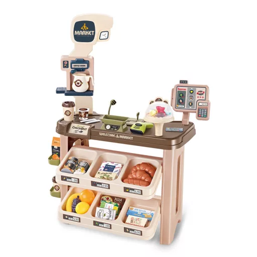 64-delni otroški supermarket set z realističnimi dodatki