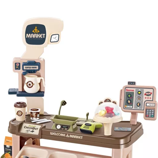 64-delni otroški supermarket set z realističnimi dodatki