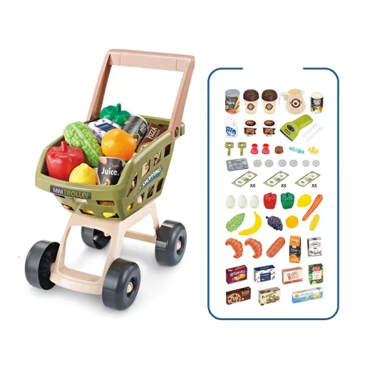 64-delni otroški supermarket set z realističnimi dodatki