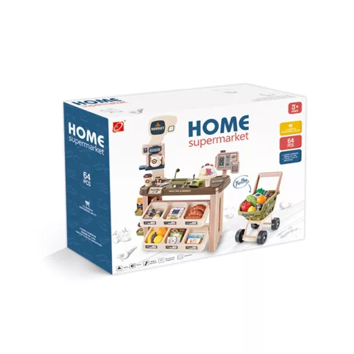 64-delni otroški supermarket set z realističnimi dodatki