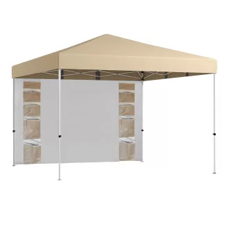 Paviljon s hrbtno steno in žepi 3x3x2.8 m, bež