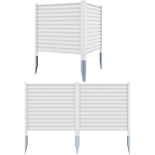 2-Pack Bele Stakeable Fence Panels, 122x122 cm, Vremensko odporni in enostavni za namestitev