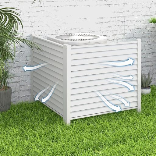 2-Pack Bele Stakeable Fence Panels, 122x122 cm, Vremensko odporni in enostavni za namestitev