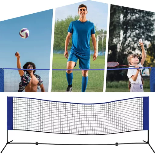 Nastavljiva višina športne mreže za badminton, tenis in odbojko - prenosna in vsestranska