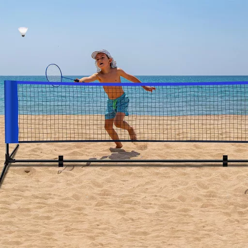 Nastavljiva višina športne mreže za badminton, tenis in odbojko - prenosna in vsestranska