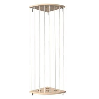   Nosilec plišastih igrač na vogalu, pritrjen na steno - prostorsko varčna shramba za otroško sobo