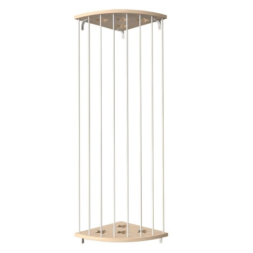 Nosilec plišastih igrač na vogalu, pritrjen na steno - prostorsko varčna shramba za otroško sobo