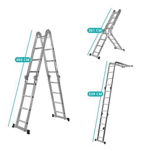 6-v-1 Zložljiva Aluminijasta Lestev