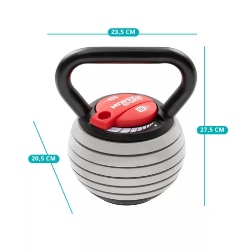 Prilagodljiva kettlebell s težo 3.4-18kg