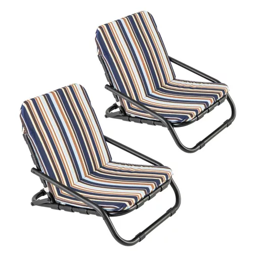 Set plažnih stolov z blazino, 2 kosa