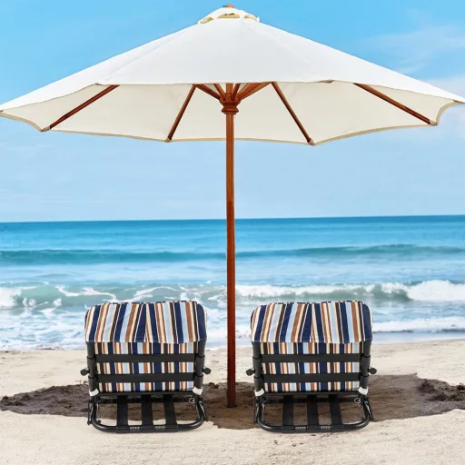 Set plažnih stolov z blazino, 2 kosa