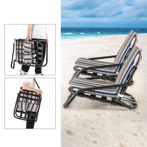 Set plažnih stolov z blazino, 2 kosa
