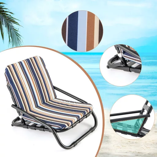Set plažnih stolov z blazino, 2 kosa