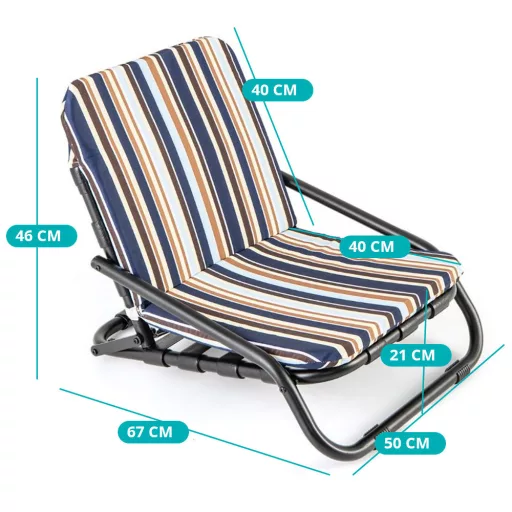 Set plažnih stolov z blazino, 2 kosa