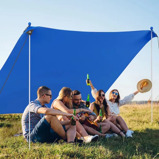 Prenosna zaščita pred soncem s 4 peščenimi vrečami 3x3x2 m UV50+