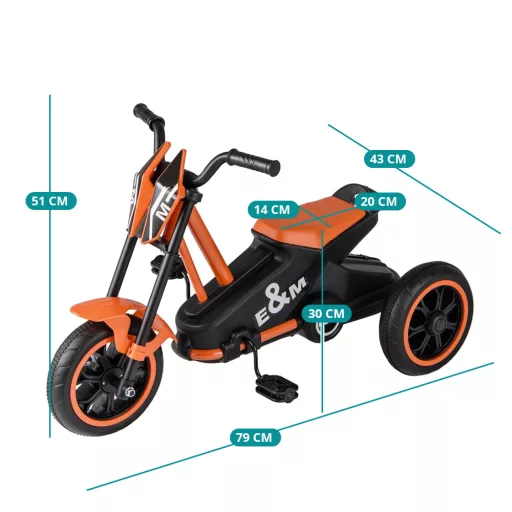 3-kolesni otroški trikolesnik, oranžen