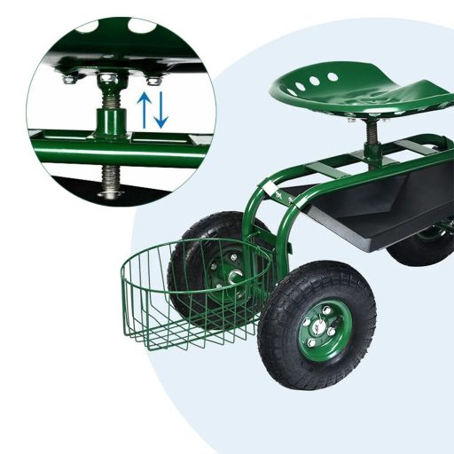 Kolesni vrtni voziček s sedežem