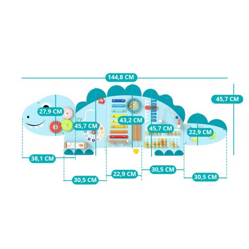 Interaktivna tabla za otroke modra dinozaver