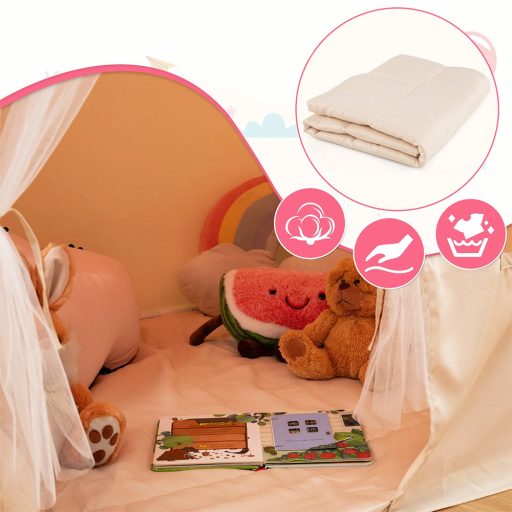 Otroška igralna hiška z lučkami, rožnata