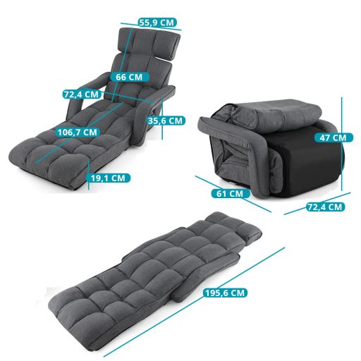 Zložljiv kavč z 6 nastavljivimi položaji