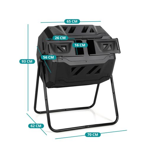 160-litrski dvodelni vrtljivi kompostnik