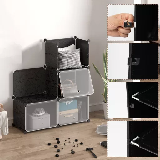Plastični organizator čevljev z 12 predali in stranskimi kljukami