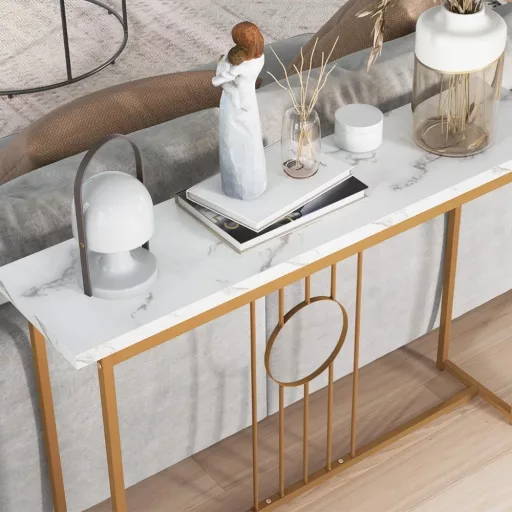 Moderna predsoba miza z umetnim marmorjem