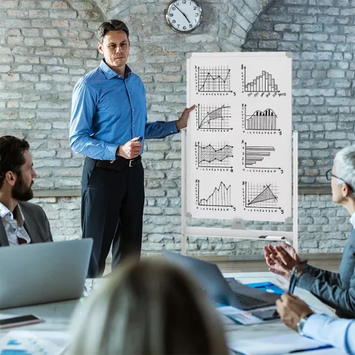 Flip Chart Bele Tabla z Dodatki, 60 x 90 cm