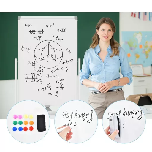 Flip Chart Bele Tabla z Dodatki, 60 x 90 cm