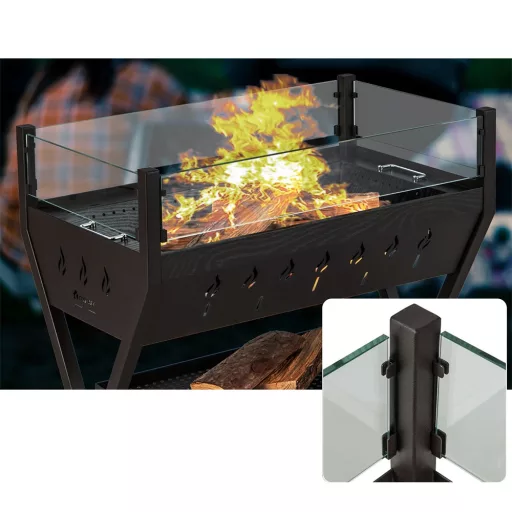 Ogljični žar z rešetkami