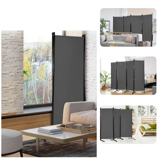 4-panelni pregradni zid 173cm siva