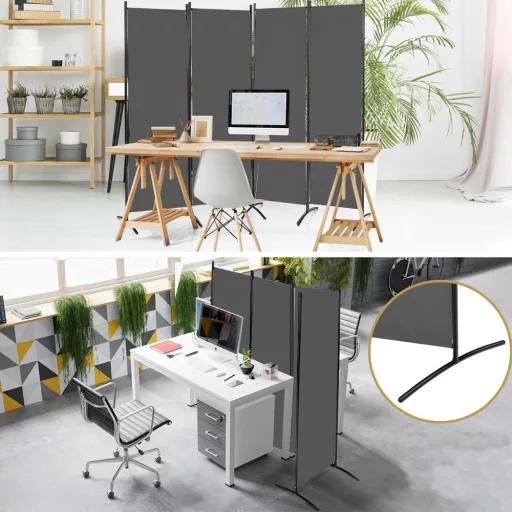 4-panelni pregradni zid 173cm siva