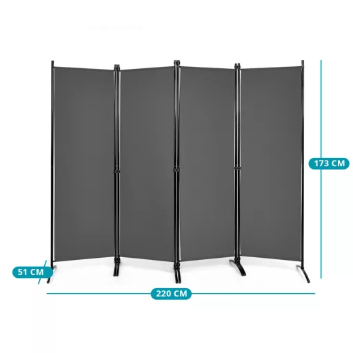 4-panelni pregradni zid 173cm siva