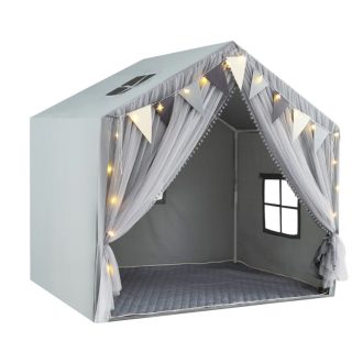 Otroški šotor z lučkami, siv