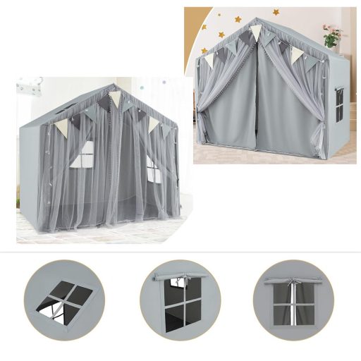Otroški šotor z lučkami, siv