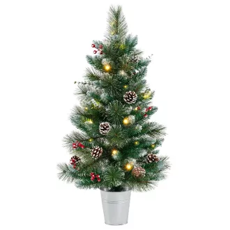   Okrašena umetna božična jelka z 20 toplimi LED lučmi, 90 cm