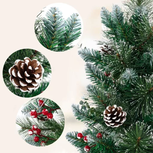 Okrašena umetna božična jelka z 20 toplimi LED lučmi, 90 cm