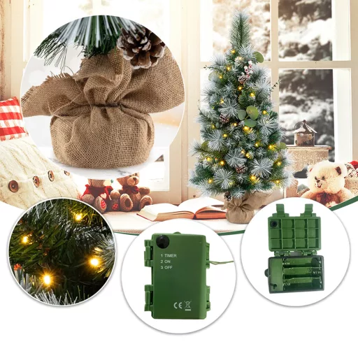 Mini Božična Drevesca z Toplim LED Lučkami, 90cm