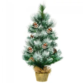 Snežna dekoracija umetna božična jelka s storži 60 cm