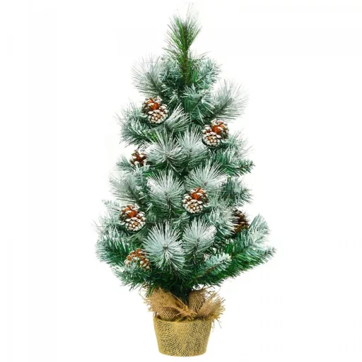 Snežna dekoracija umetna božična jelka s storži 60 cm