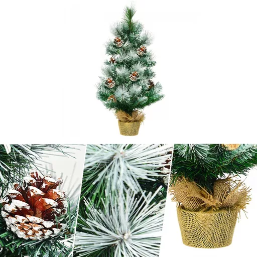 Snežna dekoracija umetna božična jelka s storži 60 cm