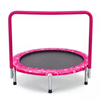 Zložljiv otroški trampolin z ročajem, roza