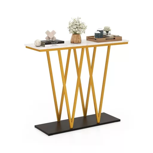 Dekorativna miza z marmorjem 100 x 30 x 79 cm