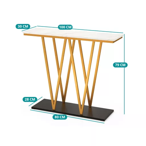 Dekorativna miza z marmorjem 100 x 30 x 79 cm