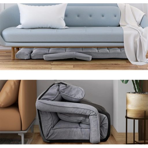 Zložljiva kavč postelja s 6 nastavljivimi položaji, svetlo siva