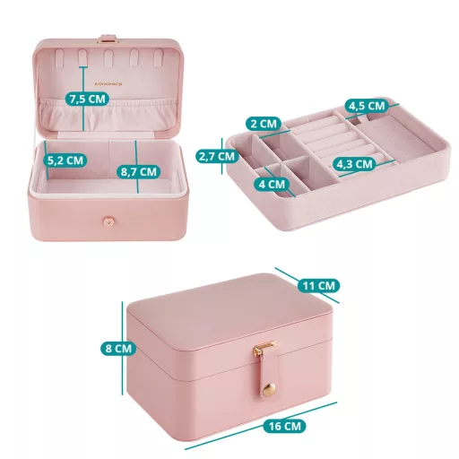 Organizator za nakit roza 16x11x7.8cm