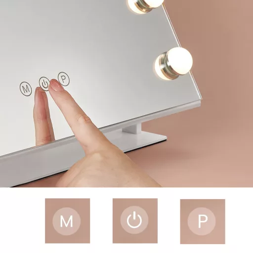 LED Ličila Ogledalo s Držalom za Telefon