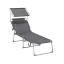 Sonce Lounger s Senčnikom, Temno Siva